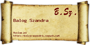 Balog Szandra névjegykártya